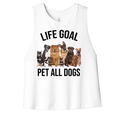 Dogs Of All Kinds Life Goal Pet All Dogs Funny Women's Racerback Cropped Tank