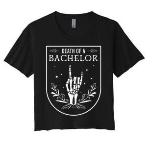 Death Of A Bachelor Best Man Groom Gothic Bachelor Party Women's Crop Top Tee