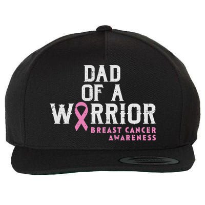 Dad Of A Warrior Breast Cancer Awareness Support Daughter Wool Snapback Cap