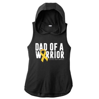 Dad Of A Warrior Childhood Cancer Awareness Ladies PosiCharge Tri-Blend Wicking Draft Hoodie Tank