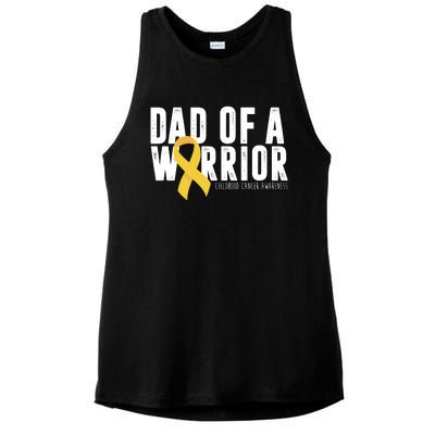 Dad Of A Warrior Childhood Cancer Awareness Ladies PosiCharge Tri-Blend Wicking Tank