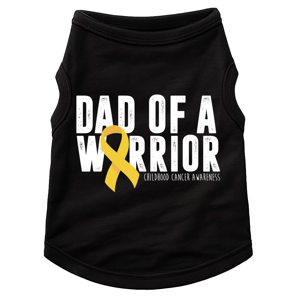 Dad Of A Warrior Childhood Cancer Awareness Doggie Tank