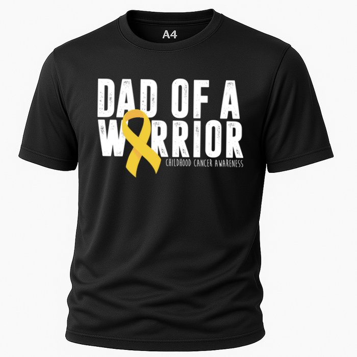 Dad Of A Warrior Childhood Cancer Awareness Cooling Performance Crew T-Shirt