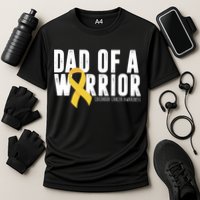 Dad Of A Warrior Childhood Cancer Awareness Cooling Performance Crew T-Shirt