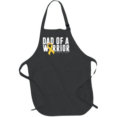 Dad Of A Warrior Childhood Cancer Awareness Full-Length Apron With Pockets