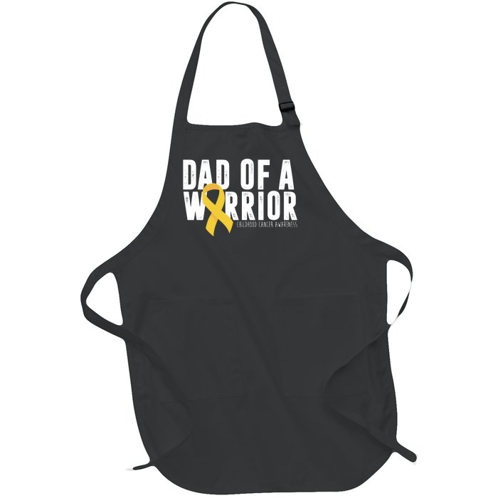 Dad Of A Warrior Childhood Cancer Awareness Full-Length Apron With Pockets