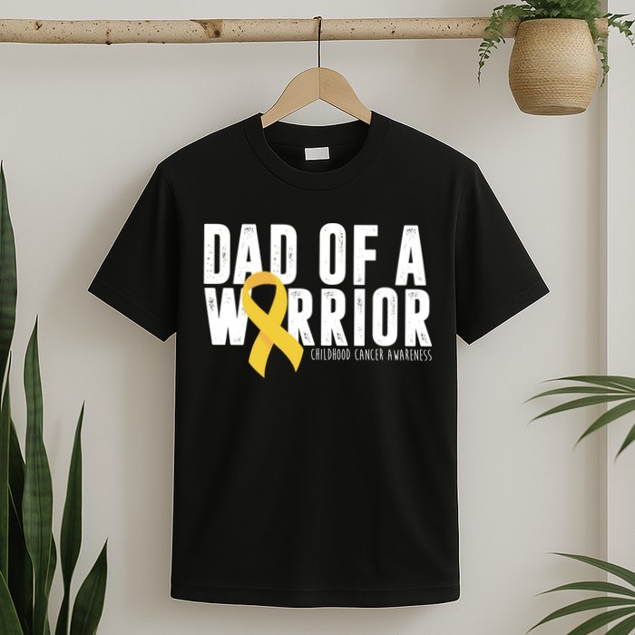 Dad Of A Warrior Childhood Cancer Awareness T-Shirt