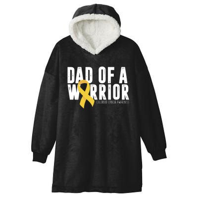 Dad Of A Warrior Childhood Cancer Awareness Hooded Wearable Blanket