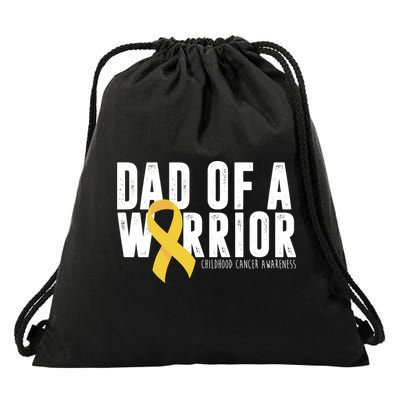 Dad Of A Warrior Childhood Cancer Awareness Drawstring Bag