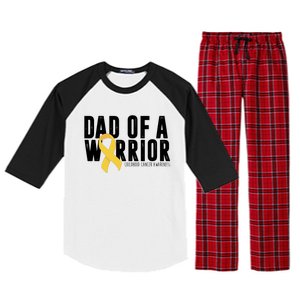 Dad Of A Warrior Childhood Cancer Awareness Raglan Sleeve Pajama Set