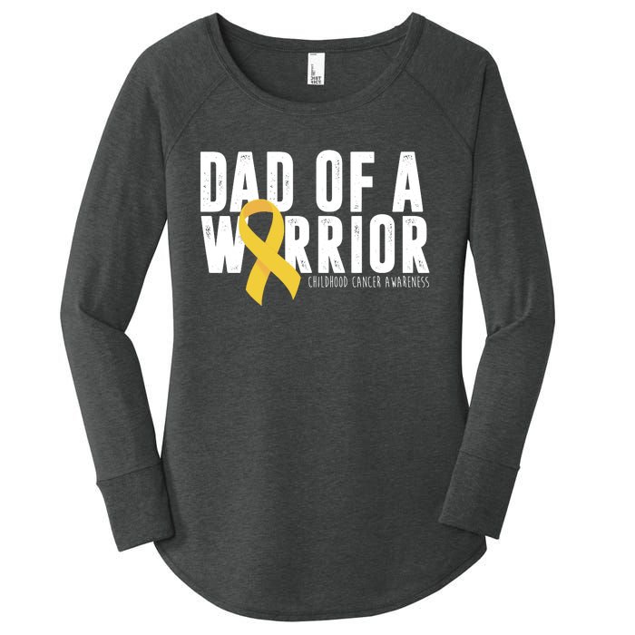 Dad Of A Warrior Childhood Cancer Awareness Women's Perfect Tri Tunic Long Sleeve Shirt