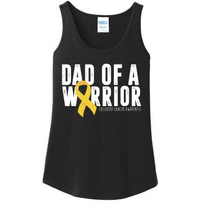 Dad Of A Warrior Childhood Cancer Awareness Ladies Essential Tank