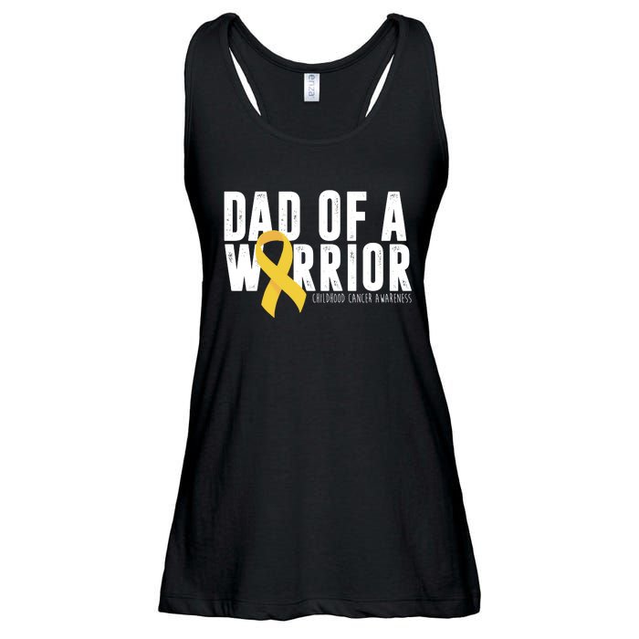 Dad Of A Warrior Childhood Cancer Awareness Ladies Essential Flowy Tank