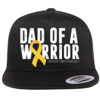 Dad Of A Warrior Childhood Cancer Awareness Flat Bill Trucker Hat