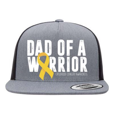 Dad Of A Warrior Childhood Cancer Awareness Flat Bill Trucker Hat