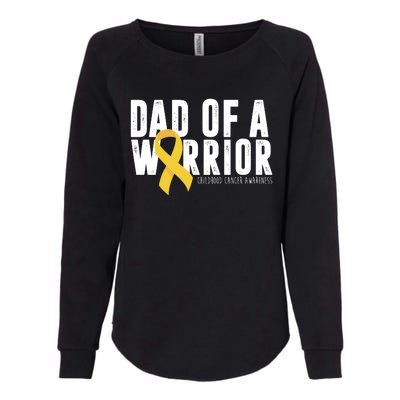 Dad Of A Warrior Childhood Cancer Awareness Womens California Wash Sweatshirt