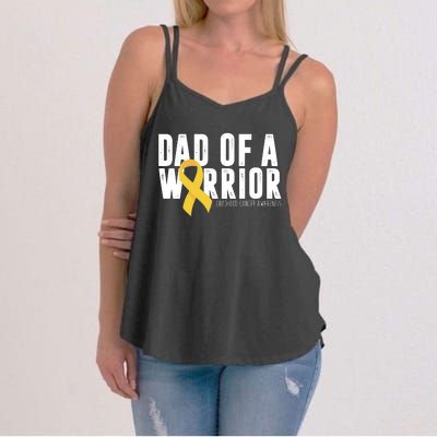 Dad Of A Warrior Childhood Cancer Awareness Women's Strappy Tank