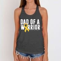 Dad Of A Warrior Childhood Cancer Awareness Women's Knotted Racerback Tank