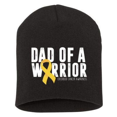 Dad Of A Warrior Childhood Cancer Awareness Short Acrylic Beanie