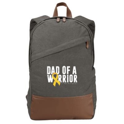 Dad Of A Warrior Childhood Cancer Awareness Cotton Canvas Backpack