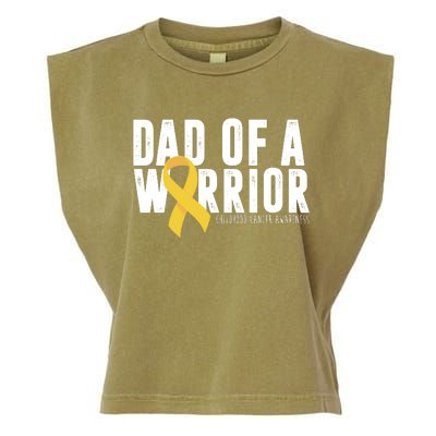 Dad Of A Warrior Childhood Cancer Awareness Garment-Dyed Women's Muscle Tee