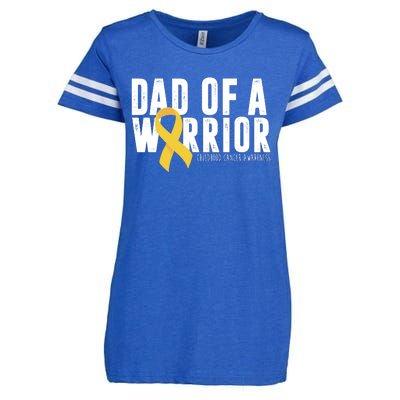 Dad Of A Warrior Childhood Cancer Awareness Enza Ladies Jersey Football T-Shirt