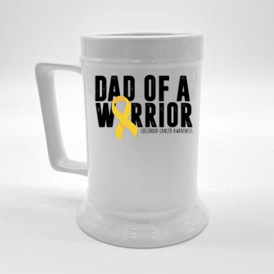 Dad Of A Warrior Childhood Cancer Awareness Beer Stein