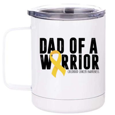 Dad Of A Warrior Childhood Cancer Awareness 12 oz Stainless Steel Tumbler Cup