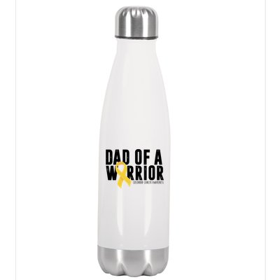 Dad Of A Warrior Childhood Cancer Awareness Stainless Steel Insulated Water Bottle