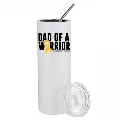 Dad Of A Warrior Childhood Cancer Awareness Stainless Steel Tumbler