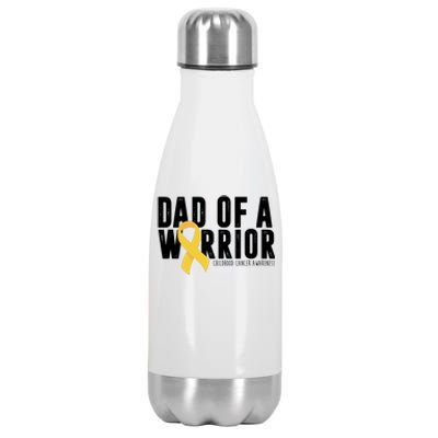 Dad Of A Warrior Childhood Cancer Awareness Stainless Steel Insulated Water Bottle