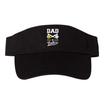 Dad of Ballers Dad of Baseball And Softball Player For Dad Valucap Bio-Washed Visor