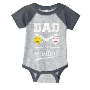 Dad Of Ballers Dad Of Baseball And Softball Player For Dad (1) Infant Baby Jersey Bodysuit