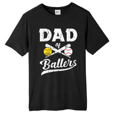 Dad Of Ballers Dad Of Baseball And Softball Player For Dad Tall Fusion ChromaSoft Performance T-Shirt