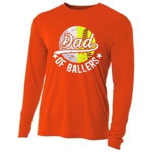 Dad Of Ballers Proud Volleyball Softball Dad Gift Cooling Performance Long Sleeve Crew