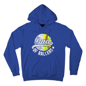 Dad Of Ballers Proud Volleyball Softball Dad Gift Hoodie