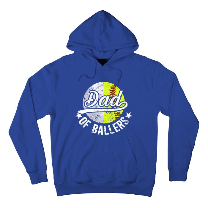 Dad Of Ballers Proud Volleyball Softball Dad Gift Hoodie