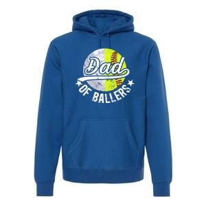 Dad Of Ballers Proud Volleyball Softball Dad Gift Premium Hoodie