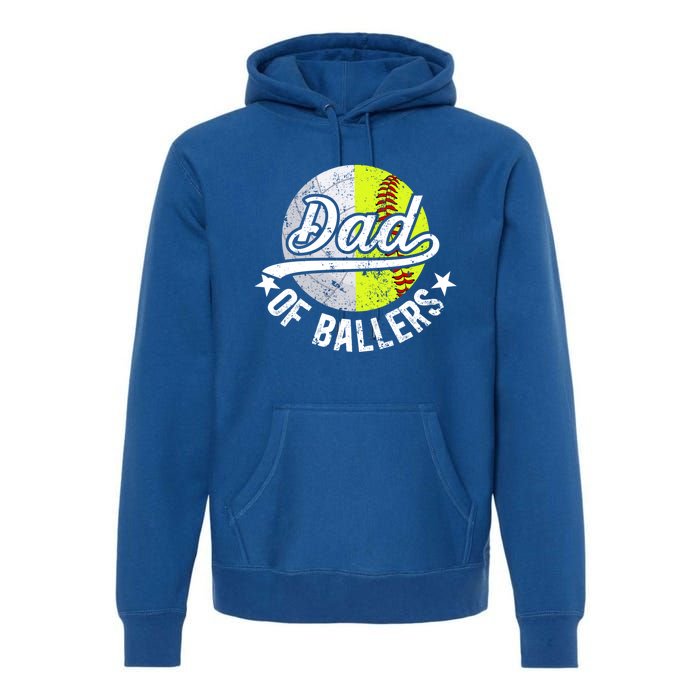 Dad Of Ballers Proud Volleyball Softball Dad Gift Premium Hoodie