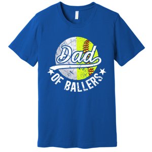 Dad Of Ballers Proud Volleyball Softball Dad Gift Premium T-Shirt