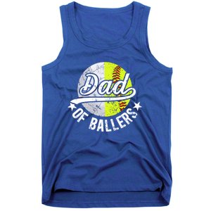 Dad Of Ballers Proud Volleyball Softball Dad Gift Tank Top