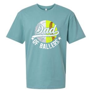 Dad Of Ballers Proud Volleyball Softball Dad Gift Sueded Cloud Jersey T-Shirt