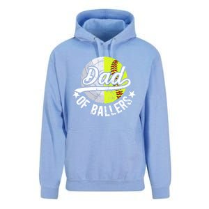 Dad Of Ballers Proud Volleyball Softball Dad Gift Unisex Surf Hoodie