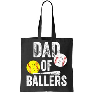 Dad Of Ballers Softball Baseball Player Dad Father's Day Tote Bag