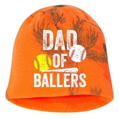 Dad Of Ballers Softball Baseball Player Dad Father's Day Kati - Camo Knit Beanie