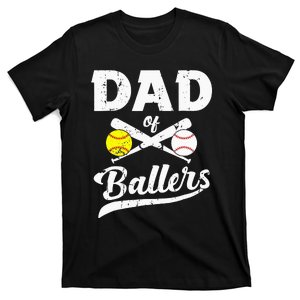 Dad Of Ballers Softball Baseball Player Dad Father's Day T-Shirt