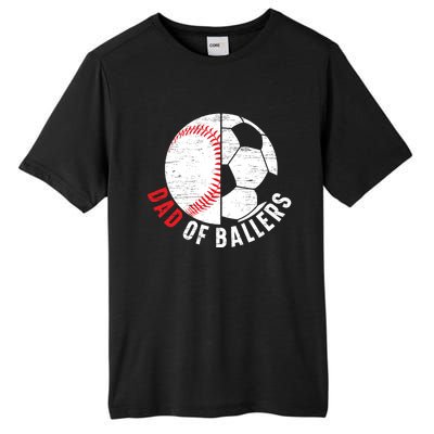 Dad Of Ballers Fathers Day Sport Lover Papa Soccer Baseball Great Gift Tall Fusion ChromaSoft Performance T-Shirt