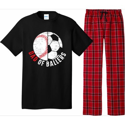 Dad Of Ballers Fathers Day Sport Lover Papa Soccer Baseball Great Gift Pajama Set