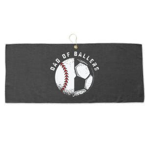 Dad Of Ballers Father Son Soccer Baseball Player Coach Gift Large Microfiber Waffle Golf Towel