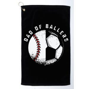 Dad Of Ballers Father Son Soccer Baseball Player Coach Gift Platinum Collection Golf Towel